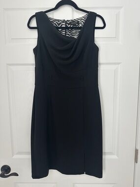 White House Black Market Black Cowl Neck Midi Dress